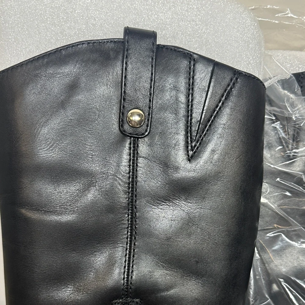 INC International Concepts Womens Fawne Black Leather Boots